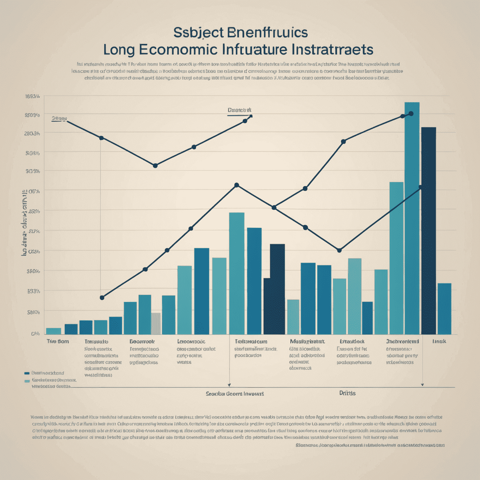 A graph showing the long-term economic benefits of infrastructure investments, with rising lines indicating growth in various economic indicators