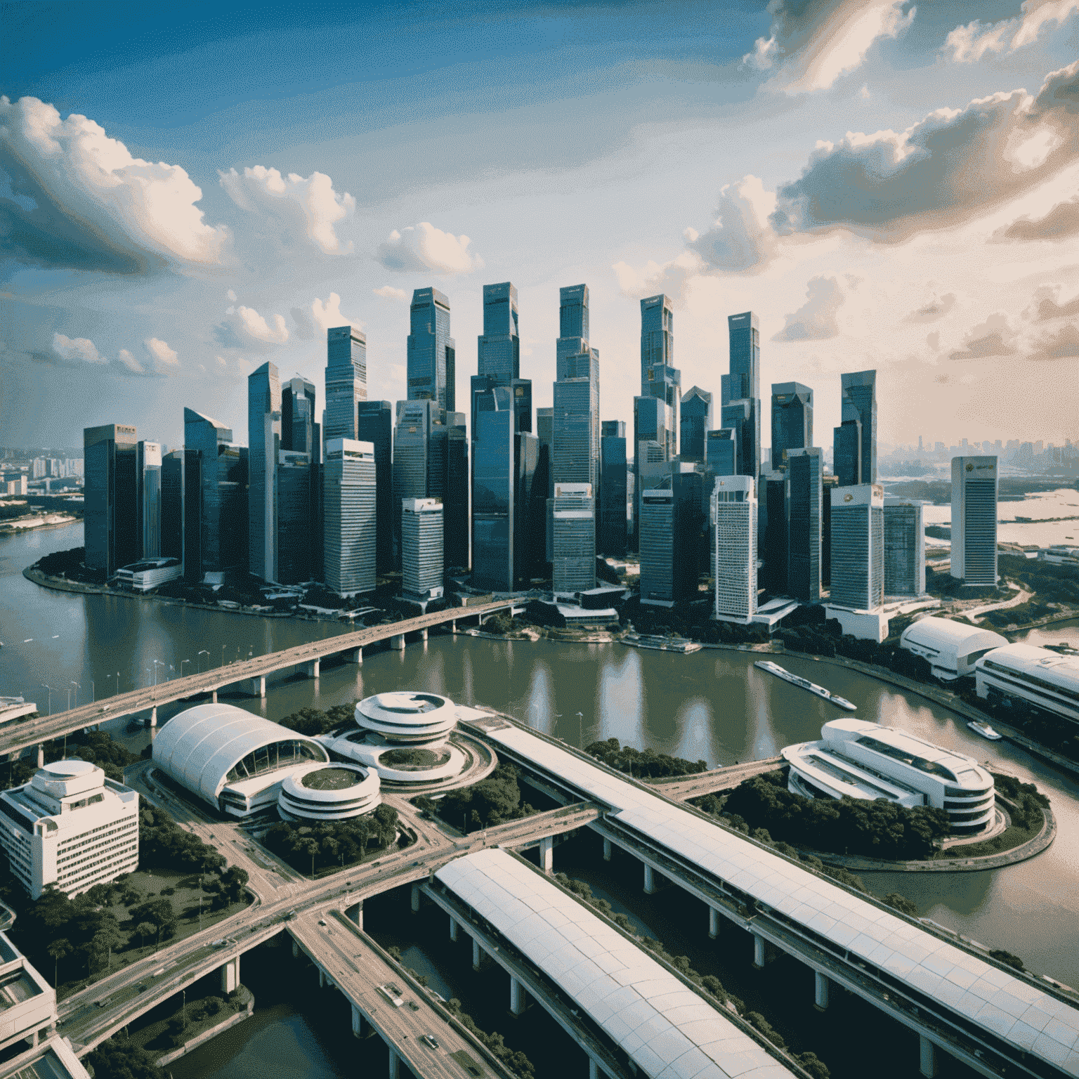 Image showing Singapore's impressive skyline and modern infrastructure, representing the city-state's successful public investment strategies